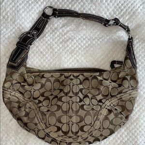 Coach Brown Shoulder Bag with Signature Pattern